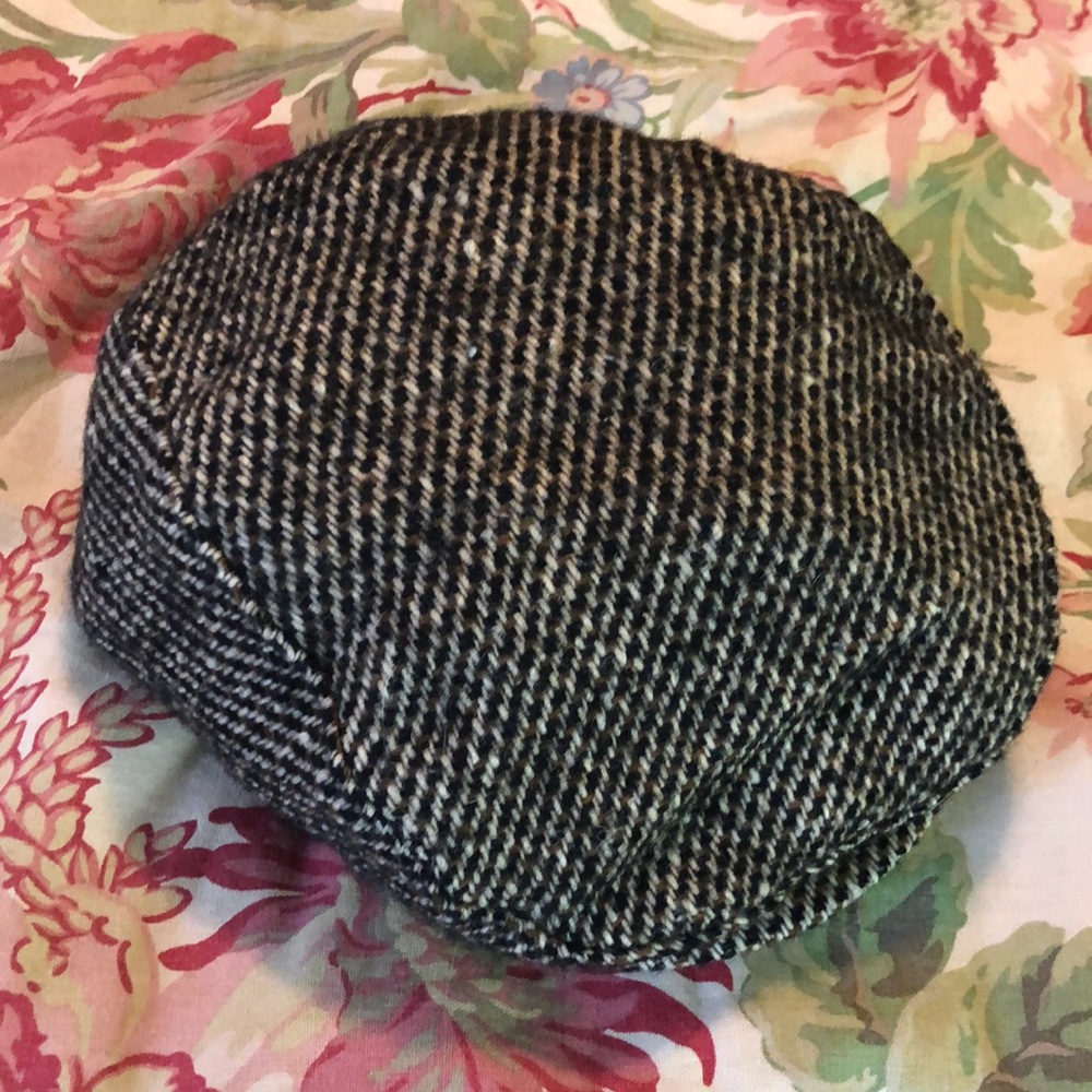 Vintage NYC Cabbie Newsboy Cap Hat Genuine Wool SNAPBRIM Tweed Satin Gadsby NEW